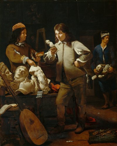 In het Atelier, 1652 door Michael Sweerts